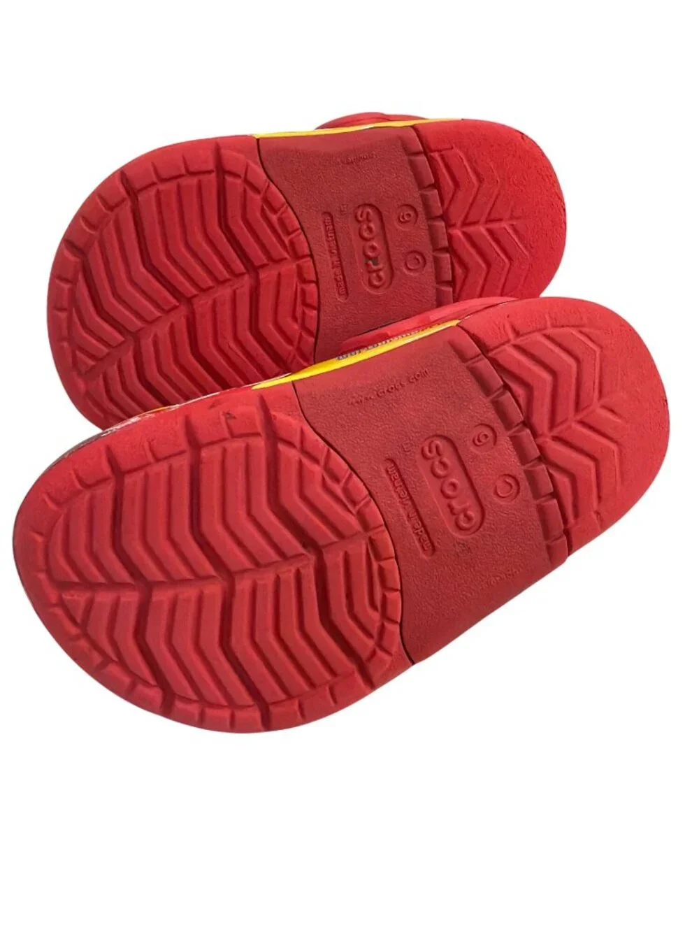 Disney Cars Crocs Kids Red Clogs With Lightning McQueen Design Size C6